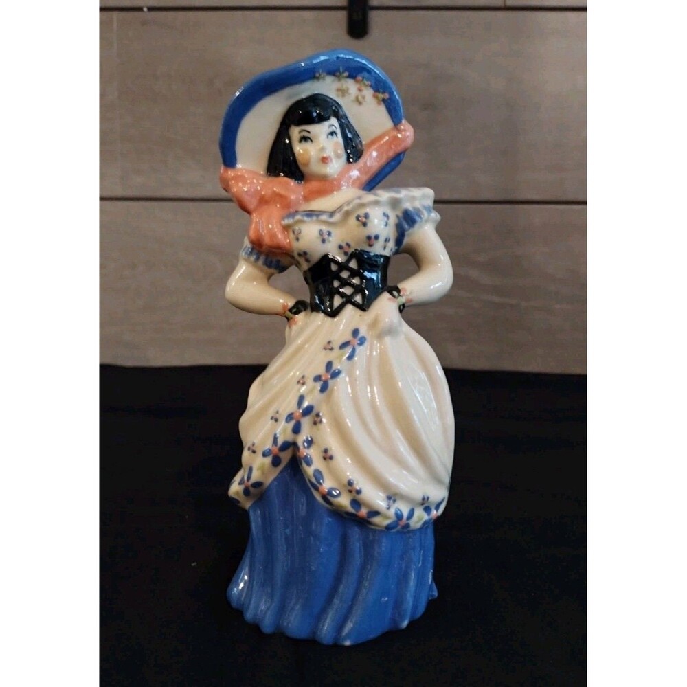 Southern Belle Miss Lucindy 7" Figurine  Vintage c. 1950's Ceramic Arts Studio